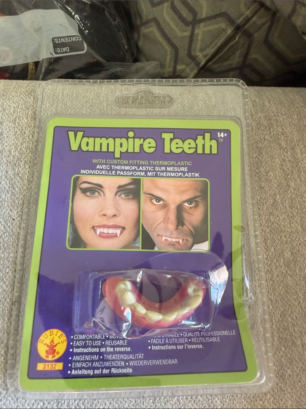 Vampire Teeth Costume Dentures - Purple & White